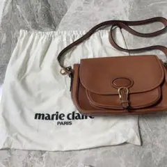 B923【シボ革】マリクレール★ミニショルダーバッグ　ブラウン