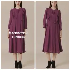 【定価69300円】マッキントッシュロンドン フリルジョーゼットワンピース 上品