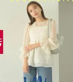 新品　しまむら　MARIEさんコラボ　シアーブラウス