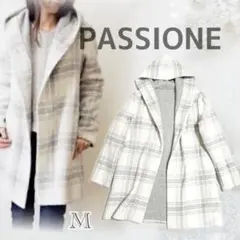 PASSIONE パシオーネ*ウール混 チェック ダブルフェイス コート