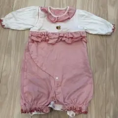 familiarフリル付きピンクツーウェイ・ドレスオール