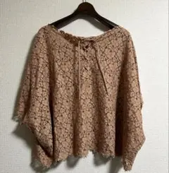 MUVEIL ミューベル　レースアップ　フラワー柄　レース　トップス