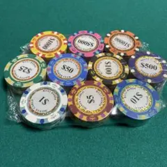モンテカルロポーカーチップ10種50枚