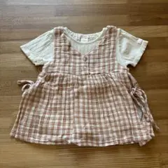 【美品】tete a tete 80 半袖 ワンピース風カットソー 女の子