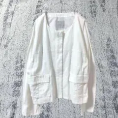 オペーククリップ ノーカラージャケット コットン オフィス 通勤通学 a3120