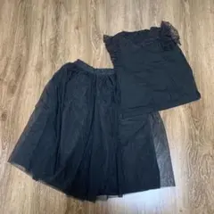 GU チュールパンツとフリルタンクトップのセット　140