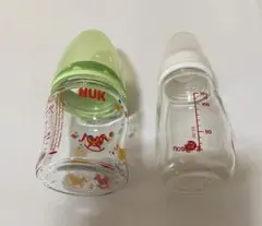 NUKとPigeonのガラス哺乳瓶2本セット　120ml
