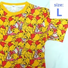 くまのプーさん 総柄シャツ Yシャツ Lサイズ