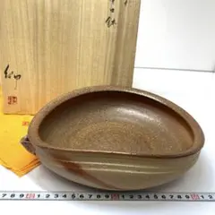 茶道具　備前焼　伊勢崎紳作　緋襷　宝瓶　共箱　D　5491 茶道具 備前焼 伊勢崎紳作 緋襷 宝瓶 共箱 D 5491