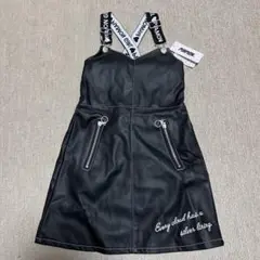 ジャンバースカート 130cm イオン　ピアモン　未使用　レザー　フェイクレザー
