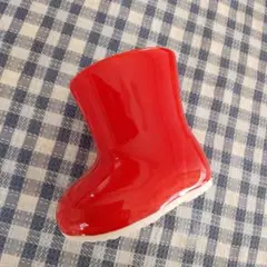 赤いブーツ型置物 約10cm