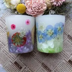 383 フルーツミックスキャンドル　夏色ボタニカルキャンドル　ハンドメイド