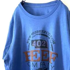 402 ビーフ カンパニー ネブラスカ Tシャツ ブルー 青 古着