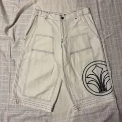 AJ ARMANI jeans古着　7部丈　ホワイトショートパンツ 刺繍ロゴ付き