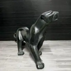 Vintage黒豹(BLACK PANTHER）ブロンズ　オブジェ Vintage Panther Black With Gold Stripes 9 1/2