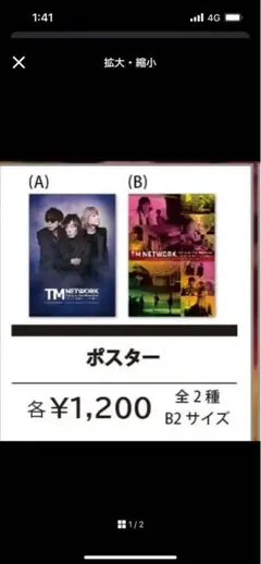 TM NETWORK ポスター B2サイズ 全2種