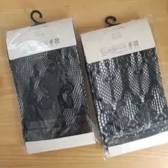 GU レーシーレギンス９分丈２足セット　柄違い　M～Lサイズ
