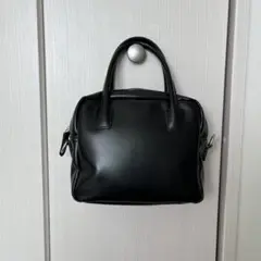 Kastane スクエアレザーハンドバッグ　ブラック