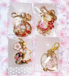 【3】ピンク和風4点セット　キーホルダー