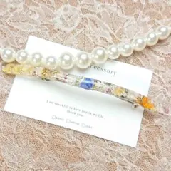 1420＊ハンドメイド♡押し花のバレッタ