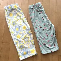 女の子　星柄とアイスクリーム柄のキッズパンツ2点セット