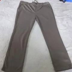 グレーベージュ ストレッチ スリム パンツ　3L　新品　ポンチジャージ素材