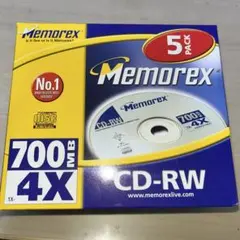 700MB CDーRW 5枚 Memorex