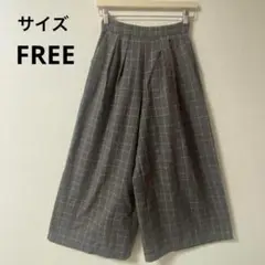 【Lugnoncure】ワイドパンツ　ガウチョ　キュロット　グレンチェック
