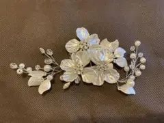 ウェディング ヘッドパーツ 白 花