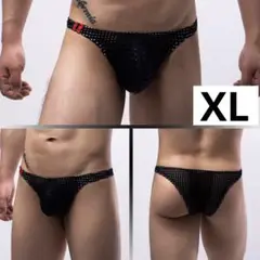 メンズビキニ　ハーフバック　黒　XLサイズ　　男性下着　E097