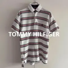 トミーヒルフィガー 半袖ポロシャツ Mサイズ 90s 旧タグ ボーダー 大きめ