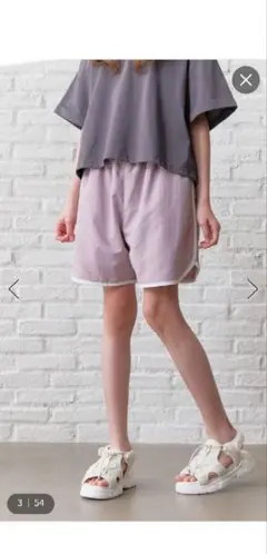 グローバルワーク　DRYバイピングショーツ 薄紫色