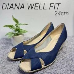 【美品】【DIANA WELL FIT】パンプス サンダル ウェッジソール