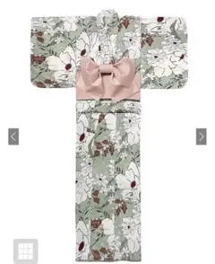 浴衣GRL 水彩花柄浴衣グリーン gi1401