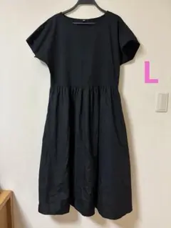 UNIQLO コンビネーションフレアワンピース　L ブラック