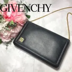 【大人気】ジバンシー チェーン ショルダー レザー ブラック がま口 2way