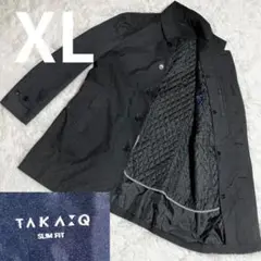 TAKA-Q ステンカラーコート LLライナー付き スリムフィット ダークグレー