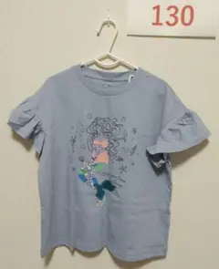GU　水色 人魚デザイン Tシャツ 130 スパンコール