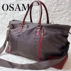 美品✨OSAM オサム ボストンバッグ ショルダーバッグ 2way 大容量 A4