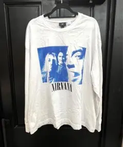 H&M NIRVANA 長袖T 白 ニルヴァーナ　カートコバーンXL