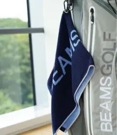 新品　BEAMS GOLF カラビナ付き 今治 ロゴ フェイスタオル ネイビー