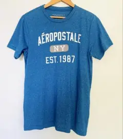 美品 エアロポステール メンズ 半袖Tシャツ M ブルー エアロ アメリカ