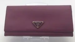 JJ129 PRADA プラダ サフィアーノ 2つ折り長財布 濃紫色