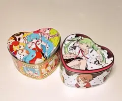 初音ミク バレンタインお菓子缶（ハート型）2缶まとめ