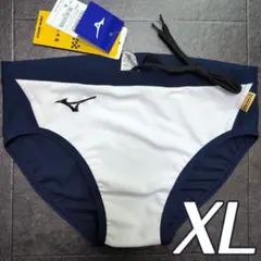 ミズノ　男性用水着　ホワイト×ネイビー　XLサイズ　新品