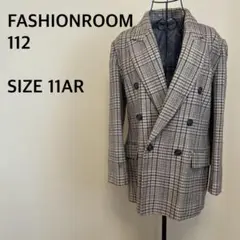 【FASHIONROOM112】チェック柄ジャケット/ダブル/ベージュ/総柄