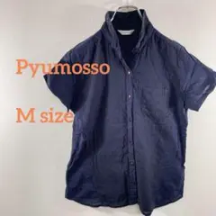 Pyumosso ネイビー 半袖シャツ夏 M a120③