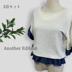 【人気◎】 アナザーエディション フリルスリーブカットソー 袖コンシャス 2点