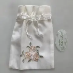 大城レース KARUIZAWA ローズ刺繍 巾着袋
