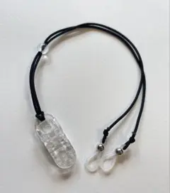 大好評！！　補聴器ストラップ　シンプル　黒　透明　匿名配送
